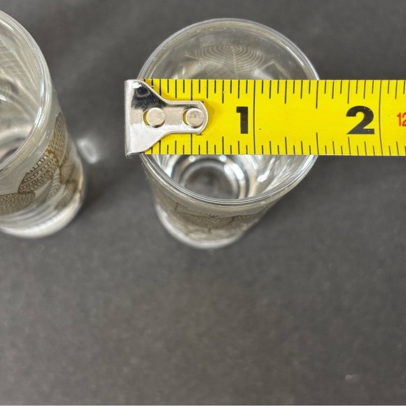 MCM Barware Etched Shot Glasses Gold Leaf - Set of 3 - Picture 6 of 6